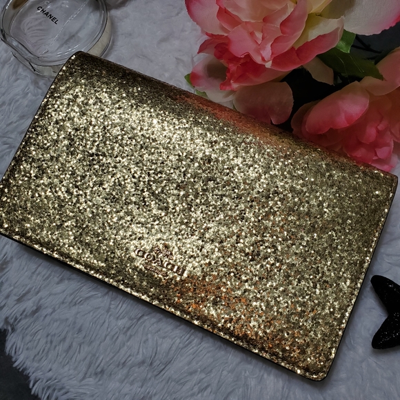NwT COACH Gold Glitter Crossbody Party Bag - Picture 5 of 11